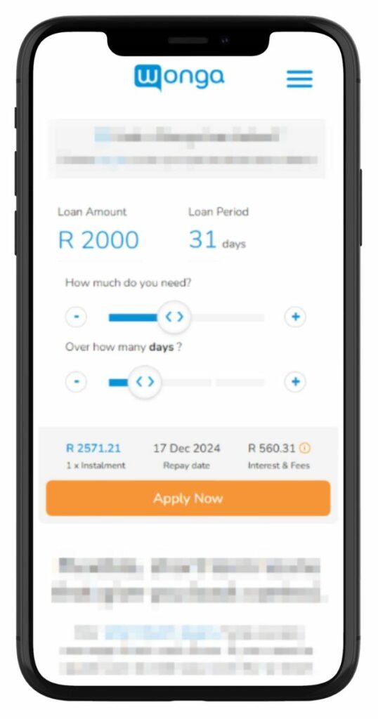 Wonga loan simulation