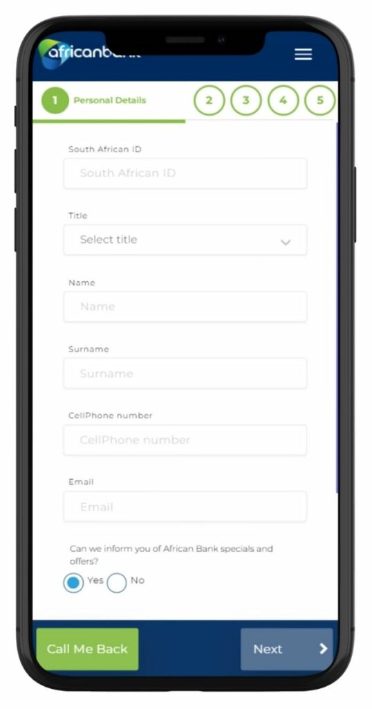African Bank Credit Card Application