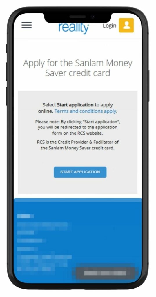 Credit Card Application at Sanlam